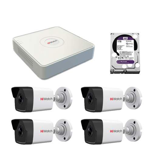 Уличное IP видеонаблюдение на 4 камеры 2Мп