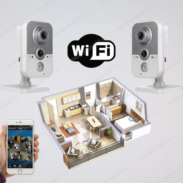 Видеонаблюдение в квартиру WiFi 2 Эконом